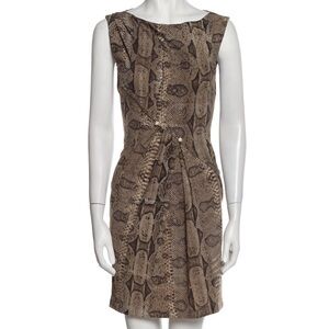 Roberto Cavalli Brown Python Print Mini Dress - Size XS